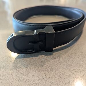 Guess Black Leather Belt with Black Buckle